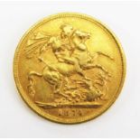 A Victoria Gold Sovereign _ Sidney mint 1874