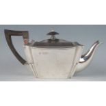 A late Victorian silver bachelors teapot, maker William Hutton & Sons Ltd, London, 1894, of