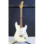 Squire by Fender (Japan) 1984-87 Stratocaster Electric Guitar in Olympic White,