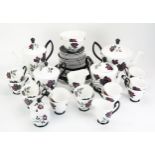 A Royal Albert 'Masquerade' pattern part tea and coffee service, includes, tea pots, coffee pot,