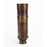 A Zeiss lacquered brass three draw telescope, commemorating the "Flying Scotsman" 39cm fully