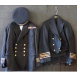 A Merchant Navy officer's uniform for the rank of Master, includes jacket two pairs of trousers,