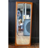 A Pederson & Hansen, wall mirror, the rectangular mirror plate with bevelled edge contained in a