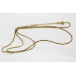 An 18ct Snake Link Necklace, stamped 750, 23.75" (60.5cm), chain kinked, 3.41g