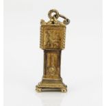A 9ct Gold Grandfather Clock or Longcase Clock Charm, stamped 375, 2g