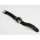 A German WWII Wristwatch, TRITONA STAHL BODEN, WASSERDICHT, 33mm stainless steel case no.