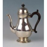 An Elizabeth II silver bachelors coffee pot, maker Wakeley & Wheeler, London, 196i, of ovoid form