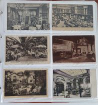 An album of assorted Edwardian and later postcards, mostly topographical some humour, sentimental,