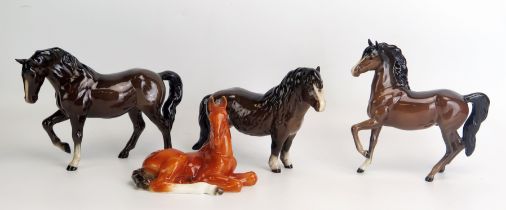 Four assorted Beswick horses and ponies, various sizes, (4)