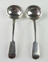 A pair of Victorian silver Fiddle pattern sauce ladles, maker Joseph & Albert Savory, London,
