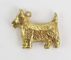 A 9ct Gold Scottie Terrier Dog Charm, hallmarked, .89g