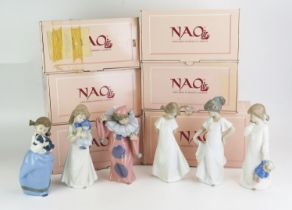 A collection of six Nao porcelain figures of young children, all boxed (6).