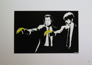 Banksy - Pulp Fiction, Limited Edition Lithographic Print published by Prints on Walls, Blind