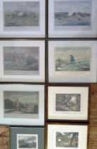 After Henry Alken, five 'Discovery' polychrome shooting prints, each 21 x 27cm, together with
