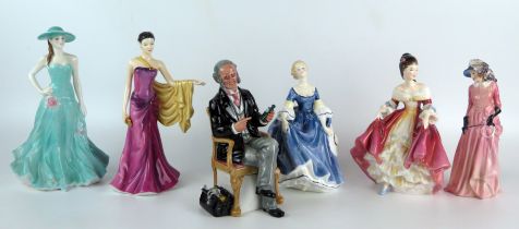 A group of Royal Doulton figures including HN4859 Katie, boxed, HN 2335 Hilary, HN 2229 Southern