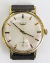 A LONGINES 9ct Gold Gent's Manual Wind Wristwatch, 35.5mm case, caliber 6922 17 jewel movement no.