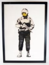 Banksy - 'Smiling Copper', Limited Edition Lithographic Print published by Prints on Walls, Blind