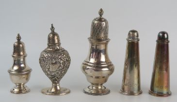 A collection of mixed silver condiments, various makers and dates, total weight of silver 195gms,
