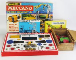 Meccano Power Drive Set M - appears complete with instructions and very good box and box of spares