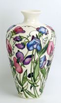 A Moorcroft pottery vase, 'Sweetness' designed by Nicola Slaney, released in2018, 23.5cm high.