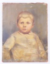 Victorian school. portrait of a young boy, half length, oil on canvas, indistinctly initialled and