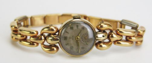 A Ladies TUDOR Rolex 9ct Gold Cased Wristwatch, 17 jewel movement, Chester 1953. Running