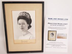 A Princess Margaret Signed Royal Portrait Photograph dated 1965 with COA