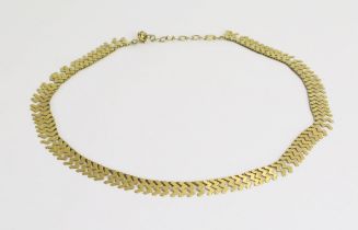 A 9ct Gold Necklace, London import marks, 18" (46cm), 14.3g