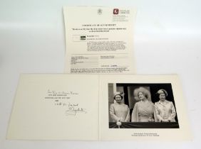 A 1979 Elizabeth, Queen Mother, Signed Christmas card to the King and Queen of Greece with COA