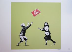 Banksy - No Ball Games, Limited Edition Lithographic Print (Green) published by Prints on Walls,
