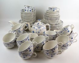 Masons, Johnson Brothers, a blue and white 'Denmark' pattern tea and dinner service, includes