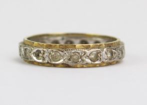 An 18ct Gold and White Stone Eternity Ring, 4.5mm wide, size O.75, 4.3g