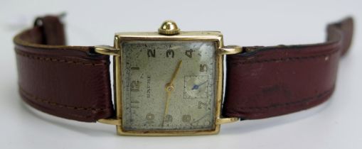 A Gent's BAUME 9ct Gold Cased Wristwatch, 25mm diam., Birmingham 1948. Running