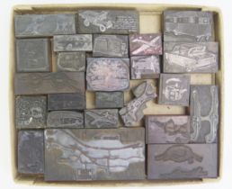A collection of printing blocks, including block for Dinky No 965 Euclid Rear Dump Truck, toy
