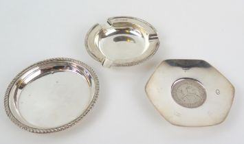 A George V silver ashtray, maker Jay, Richard Attenborough Co Ltd, Sheffield, 1935, of circular