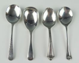 Four 20th century silver caddy spoons, various makers and dates, total weight of silver 76gms, 2.