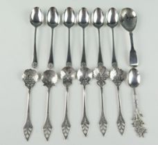 A collection of assorted silver coffee spoons, various makers and dates, total weight of silver