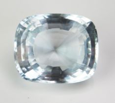A Large Unmounted Pale Blue Topaz, c. 32.1x26.8x16.1mm