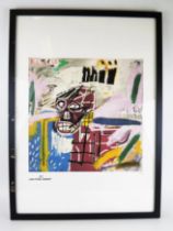 Jean-Michel Basquiat (American Artist 1960 -1988), Red Skull, Limited Edition Lithographic Print No.