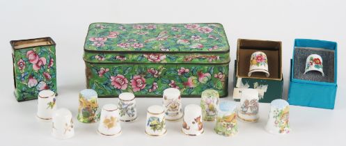 A Chinese cloisonné rectangular box and cover, decorated with flowerheads and butterflies, 15cm