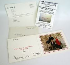 A Prince Charles and Princess Diana Christmas 1991 Signed Christmas Card with COA