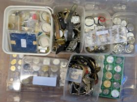 A Large Quantity of Vintage Watch Parts including ROLEX and Tudor, Jaeger LeCoultre, Unicorn,