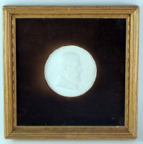 A plaster cameo plaque of Charles Ward Tyler, dated 1885, mounted in a velvet mount F & G, 10cm