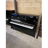 Kawai (c2011) A Model K-15 ATX upright piano in a modern style bright ebonised case; with a silent