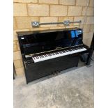 Kawai (c2015) A Model K-15 ATX upright piano in a modern style bright ebonised case; with a silent