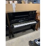 Yamaha (c1984) A Model U3A 131cm upright piano in a traditional bright ebonised case. There is VAT