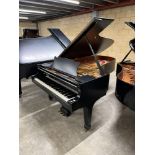 Steinway (c1983) A 7ft 5in Model C grand piano in a satin ebonised case on square tapered legs.