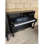 Yamaha (c2002) A Model U1 upright piano in a bright ebonised case; together with a matching stool.