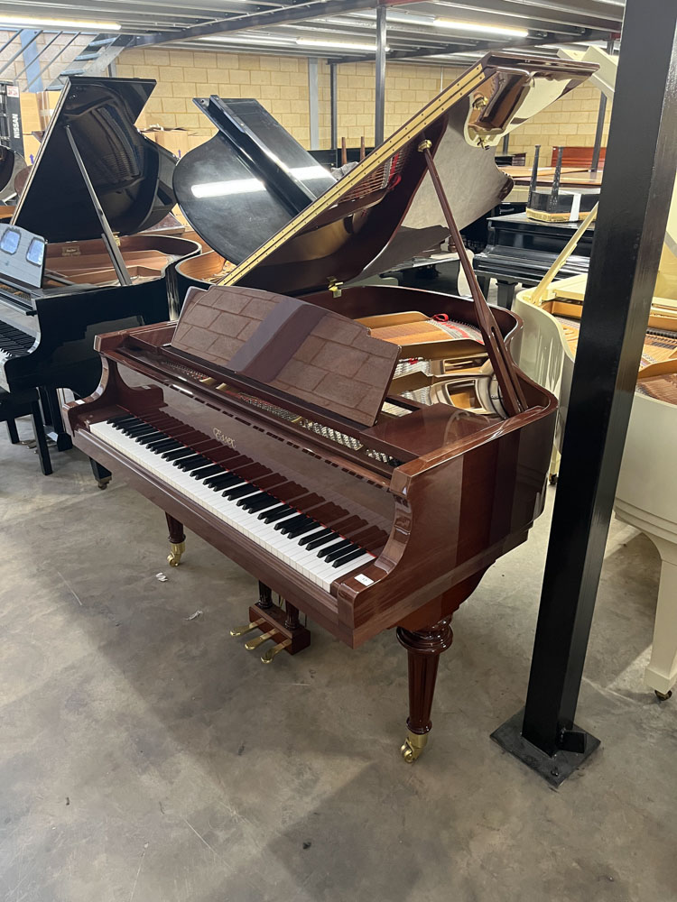 Essex (c2007) A 5ft Model EGP155 grand piano in a bright mahogany case on turned and fluted legs.