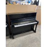 Ibach (c1990s) A 125cm upright piano.AMENDMENT The case is in an open grained satin black ash finish